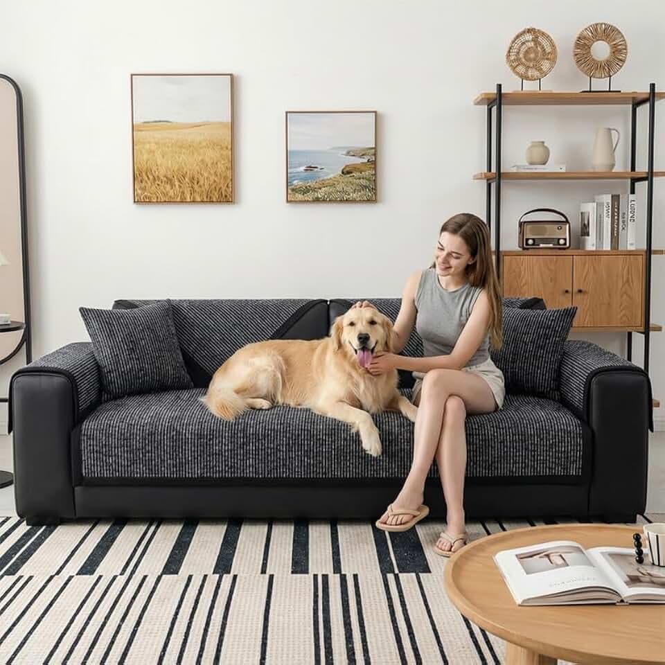 Sofa Überzug Weiche Chenille: für 1 2 3 4 Sitzer L Form Sofaüberwurf Ecksofa Couch Überzug Neue Universelle Sofabezug Anti Rutsch Hund Katze Sofa Cover (Dunkelgrau,70 * 180cm)