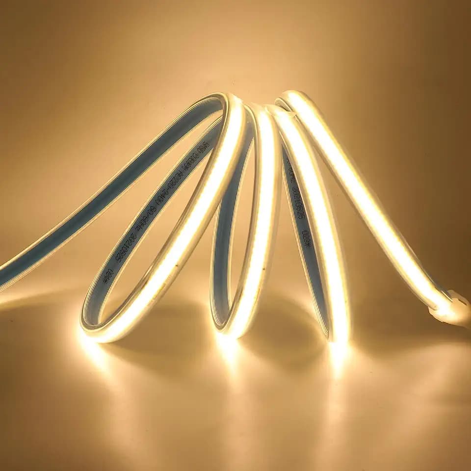 XUNATA LED-Streifen, COB, 220 V, hohe Helligkeit, 360 LED/m, IP65, wasserdicht, jeder Schnitt von 50 cm, flexibles Schnurlicht (warmweiß, 10 m)