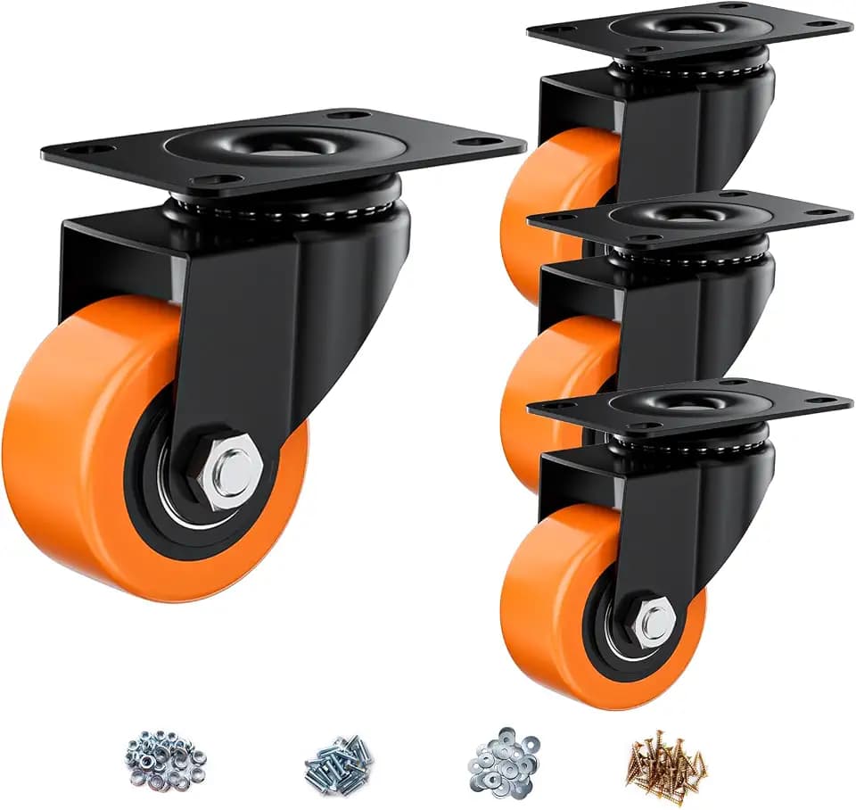 2.5" Swivel Plate Casters Set of 4 Heavy Duty 800 lbs