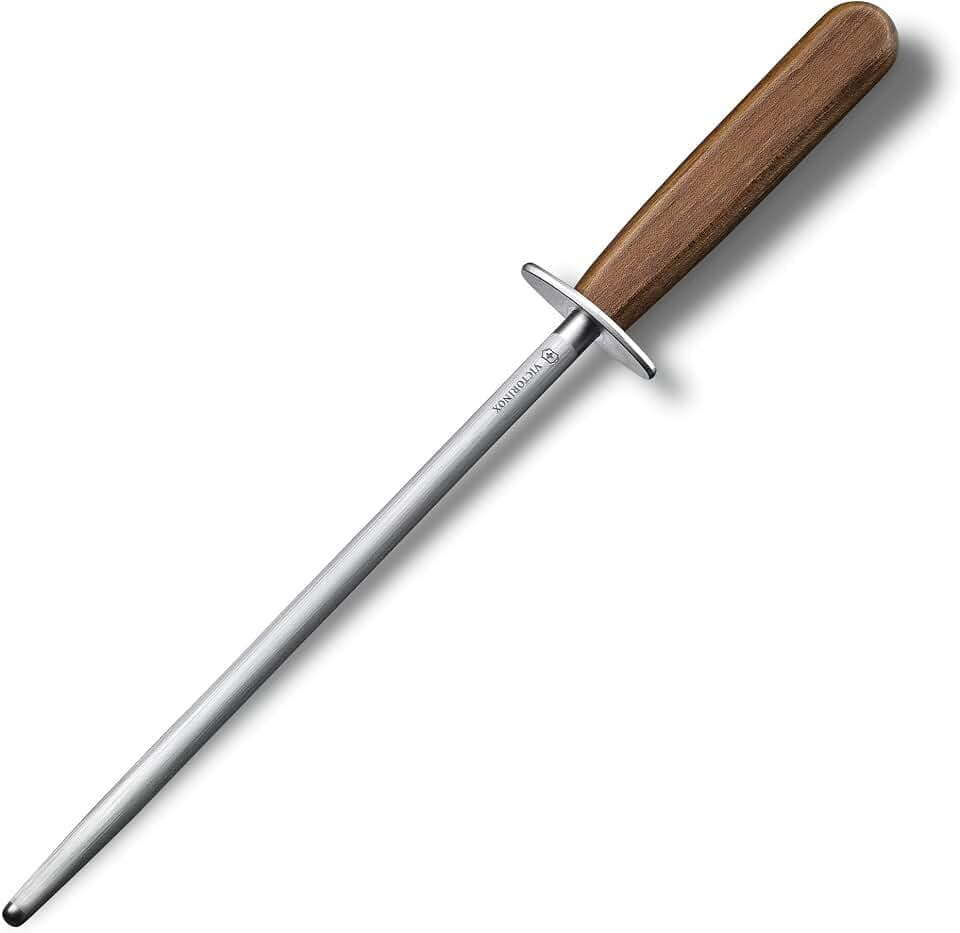 Victorinox Wood Abziehstahl, 23 cm, Mittelfeinzug, Rund, bis zu 65 HRC, Ahornholzgriff