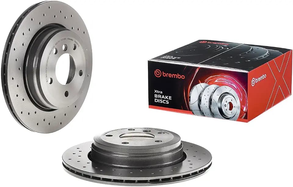 Brembo 09.9425.1X Xtra UV Coated vented drilled Rear Brake Rotor BMW/BMW (BRILLIANCE) OE# 34216772085