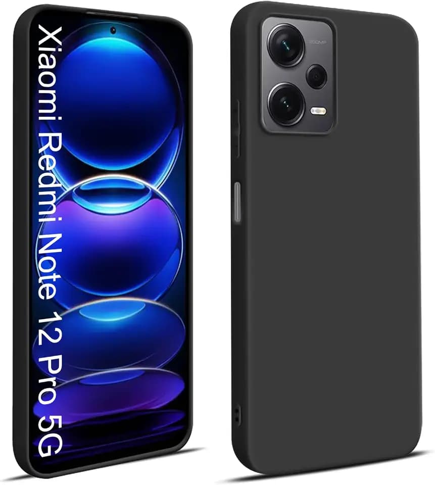 Elekpia Ultra Dünn Hülle Kompatibel mit Xiaomi Redmi Note 12 Pro 5G, Kratzfest Stoßfest rutschfest Handyhülle, Anti-Fingerabdruck Fallschutz Schutzhülle, TPU Silikon Case, Kantenschutz Cover (Schwarz)