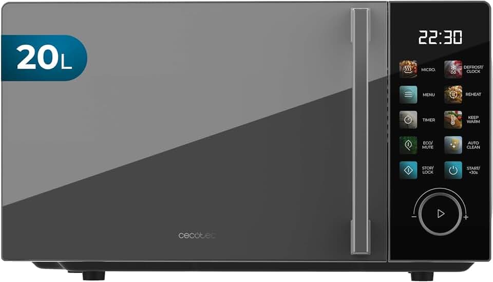 Cecotec Mikrowelle, 20L, Proclean 6030, Schwarz, Leistung 700 W