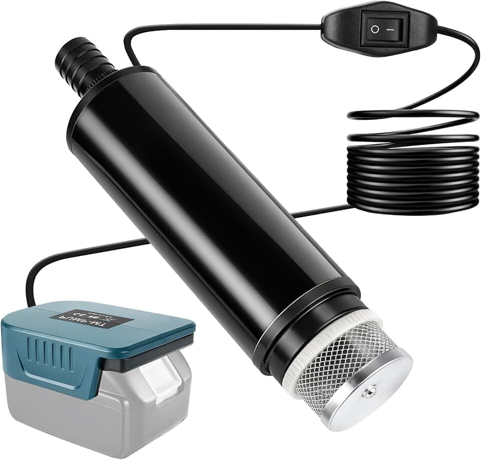 Akku Wasserpumpe kompatibel mit Makita 18V, 30 L/min, Leise Gartenpumpe, Tauchpumpe Klein für Regentonne, Pool, Teich, Bewässerung (Akku nicht im Lieferumfang)