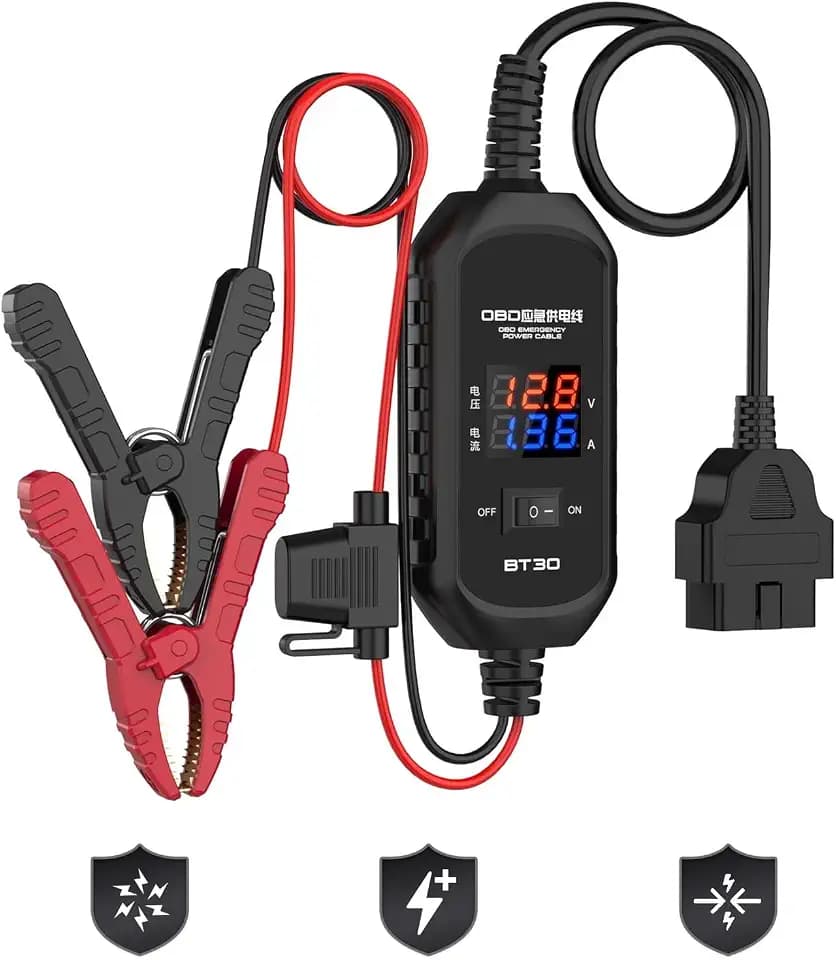 OBD2-Y Cable, OBD Power Cable, Emergency Power Cable, OBD2 Vehicle ECU Emergency Power Supply Cable, OBD-II car Storage Cable, OBD Emergency Power Cable with overcurrent Protection, Surge Protection