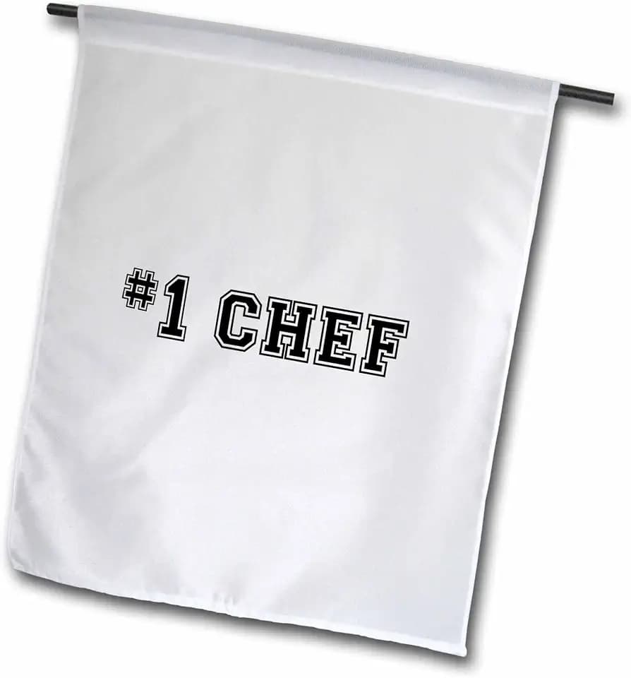 3dRose fl_151597_1 No.1 Chef Number One Best Chef Black Text Gifts for Good Professional Cooks or Fans of Cooking Garden Flag, 12 by 18-Inch