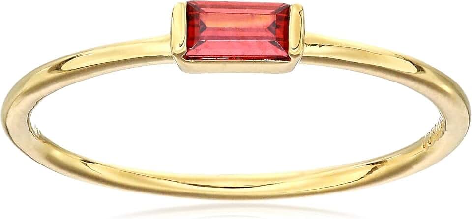 Amazon Essentials 18K Yellow Gold Plated Sterling Silver Cubic Zirconia Fashion Stackable Ring