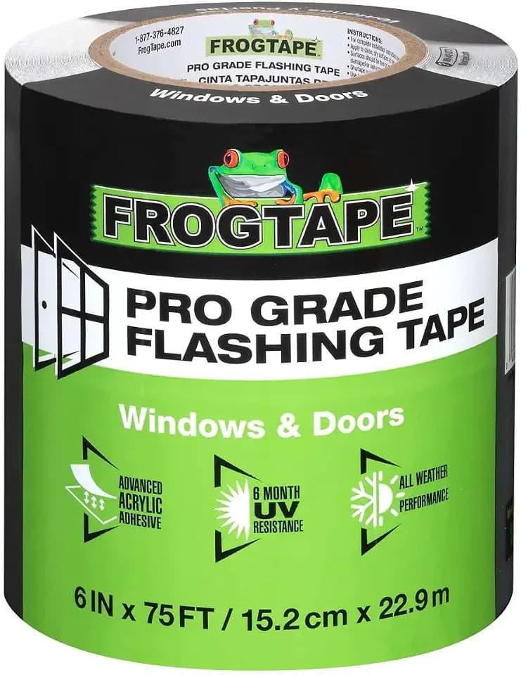 FrogTape Pro Grade Flashing Tape for Windows & Doors, Black, 6 in Width
