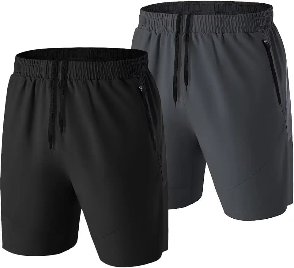 HMIYA Sporthose Herren Kurz mit Reißverschlusstasche