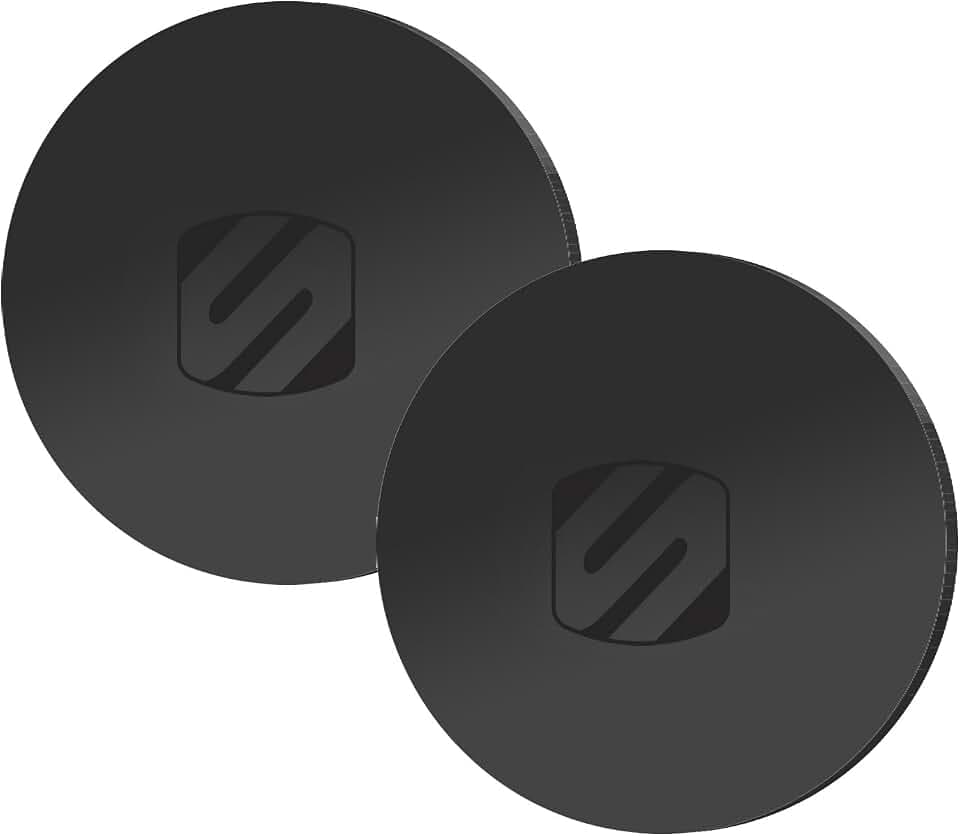 Scosche MPRNDRK-SP MagicMount Replacement Metal Plate Kit for Phone, Metal Plates for Magnetic Mount Cell Phone Holder for Car, Universal with All Devices and Phone Case, Black - Round