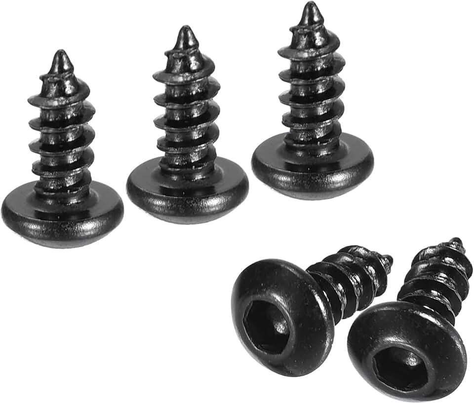 QUARKZMAN M3 x 6mm Selbstschneidende Innensechskantschrauben 100 Stück Innensechskant Rundkopf Schraube Kohlenstoffstahl Bohrschrauben Flachkopf Maschinenschraube für DIY Holz Hardware