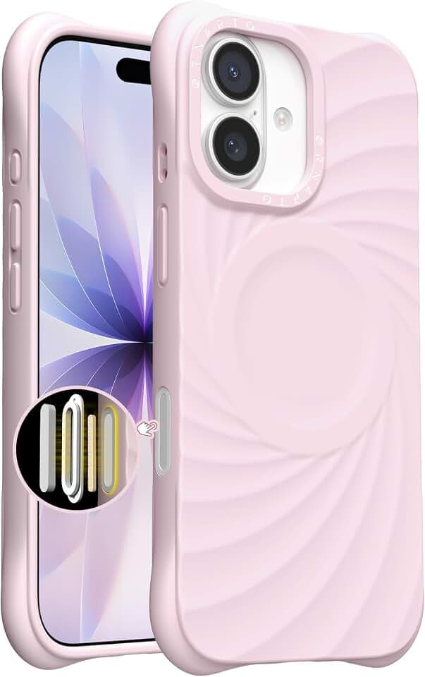 ORNARTO VORTUXE für iPhone 17 Hülle | Mit Kamerasteuerung | Kompatibel mit MagSafe | 2X Militär-Grade Fallschutz | Flüssigsilikon Handyhülle iPhone 17 - Kristallrosa