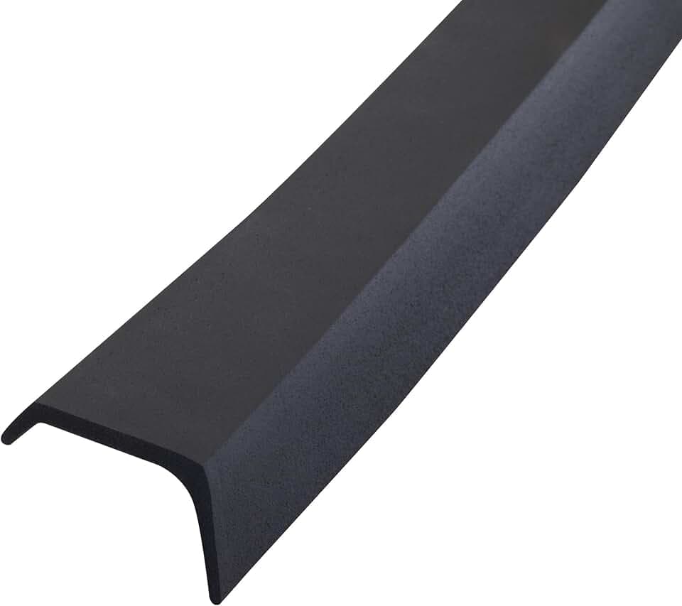MD Building Rubber Garage Door Bottom Seal, Black, 16ft x 2in x 1in