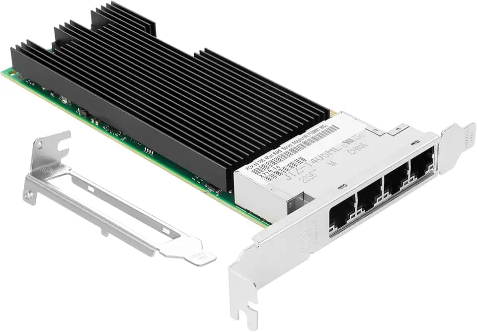 PCIe Ethernet Network Card for Intel X710-T4 XL710BM1 Chipset PCIe 3.0 X8 10Gb 4 Port RJ45 LAN Card Support Windows Server/Windows/Linux/VMware/ESX