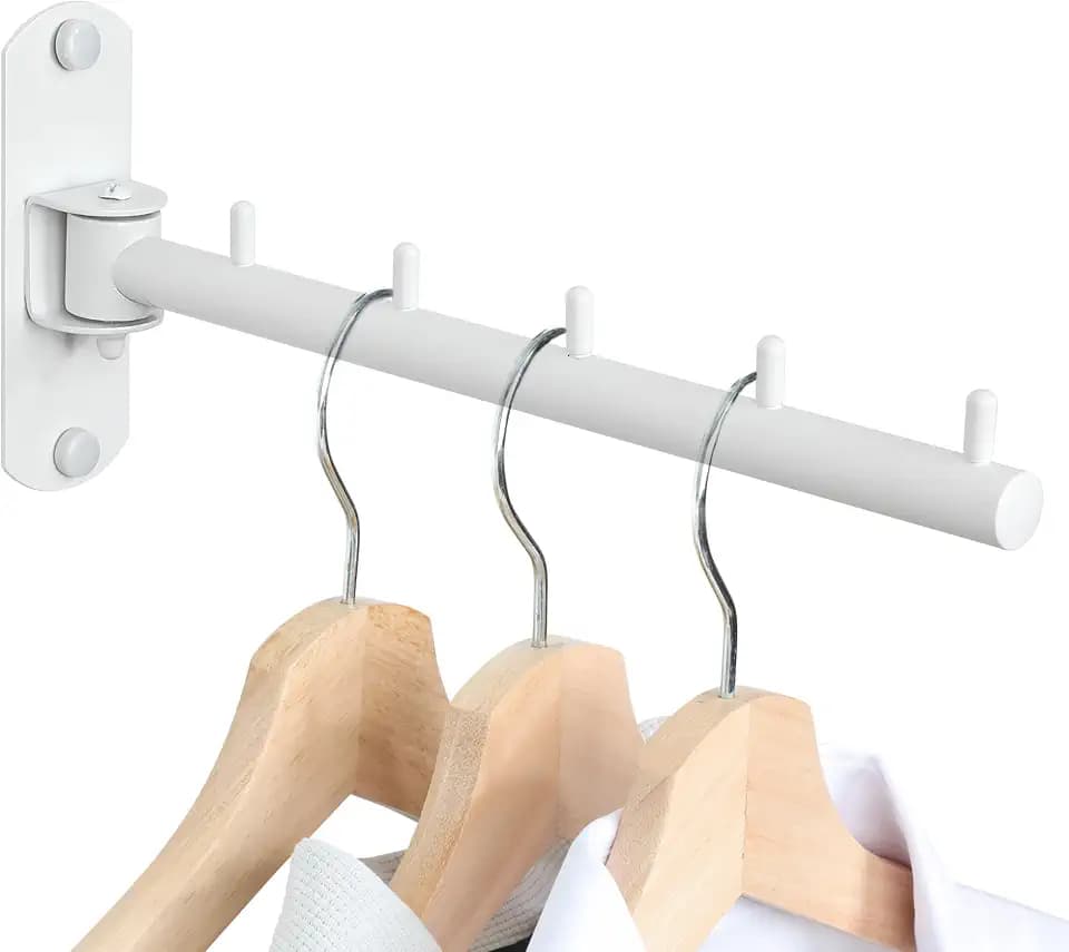Mooche Swing Clothes Hanger Rack, Garment Racks 9.45" Long, White