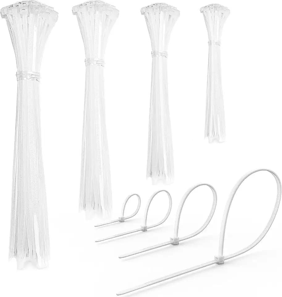 200 Stück Kabelbinder Weiß Set,100/150/200/300 mm(je 50 Stück)