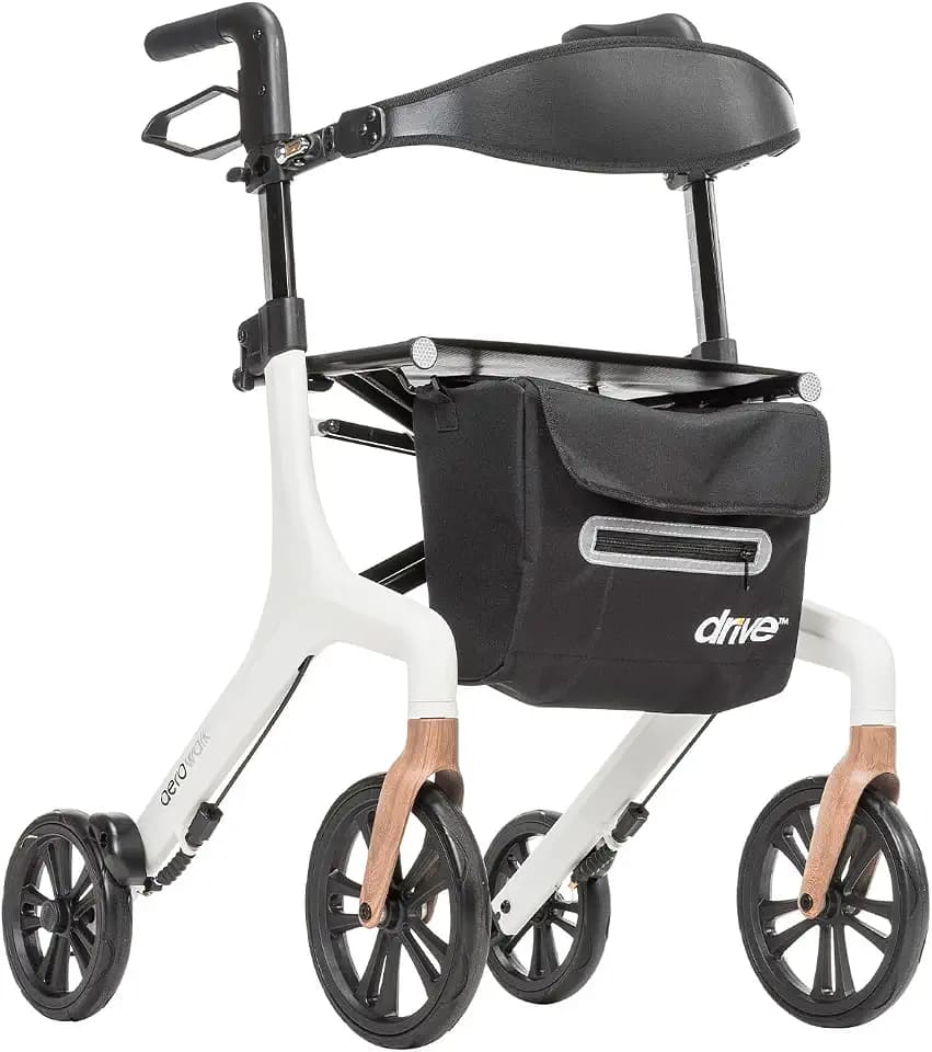 Drive Medical AeroWalk Ultra-Lite Rollator, 15.2 lb, 23" Seat Height, White