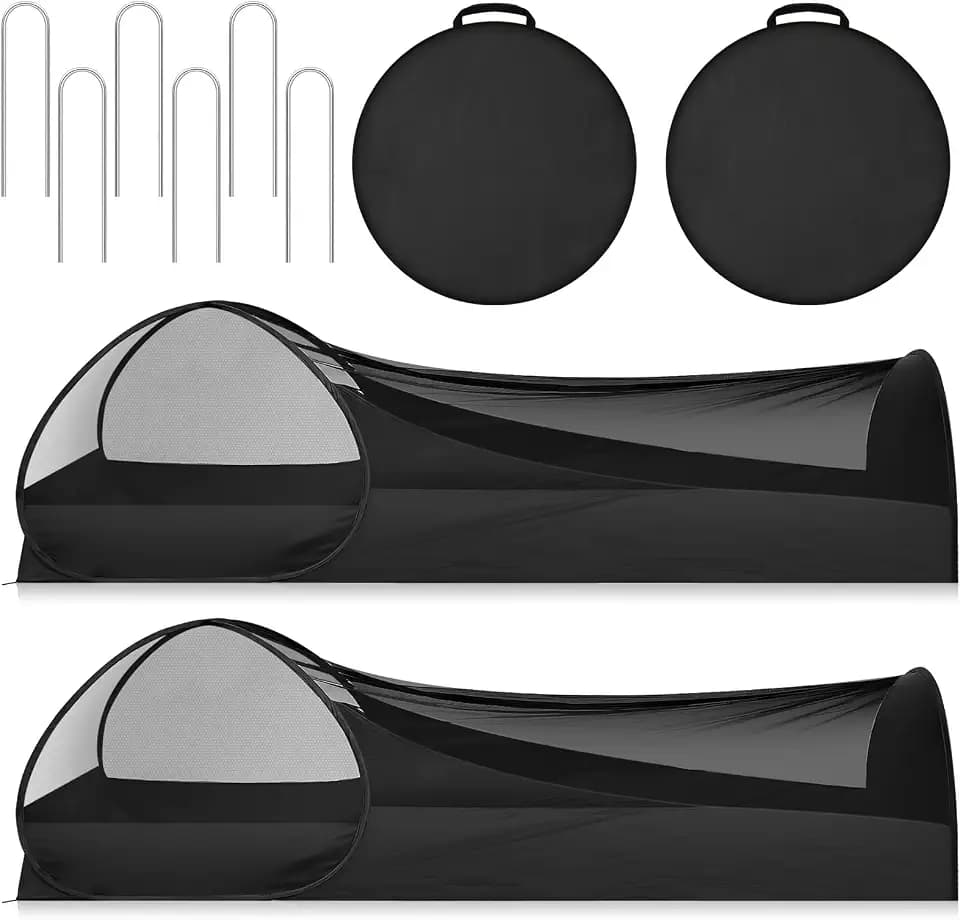 2 Pack 82.6 Inch pop up Mosquito Tent, Single Person Pop up Net Tent with Storage Bag for Outdoor Trips Camping