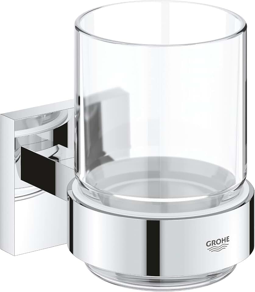 GROHE Start Cube - Glas mit Halter (verdeckte Befestigung, Material: Glas /Metall), chrom, 41097000