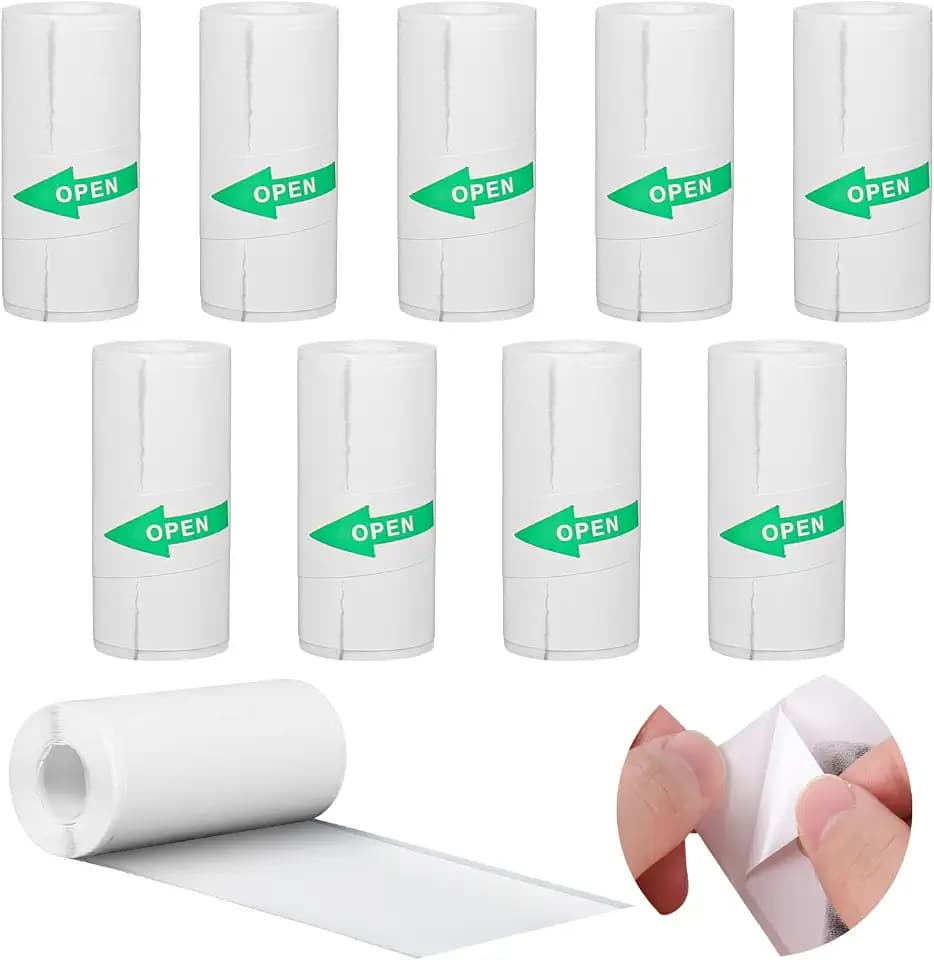 10 Rollen Thermorollen, GuKKK Thermopapier für Kinder Sofortbildkameras und Selbstklebender Bedruckbarer Aufkleber, Mini Thermal Pinter Papier, Drucker Papier für Mobiler Fotodrucker(57 x 25 mm)