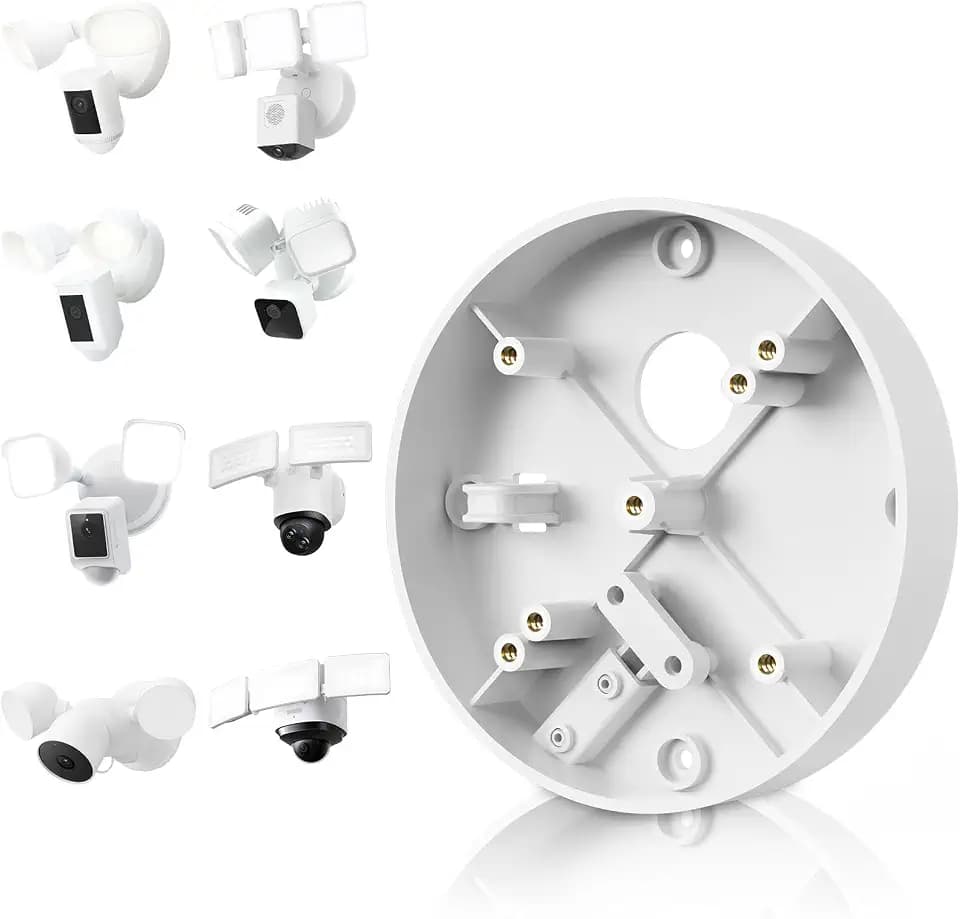 Plug-in Mount for Ring Floodlight Cam Wired Plus/Pro,Ring Smart Lighting Floodlight,Blink Wired Floodlight Cameras,Wyze Floodlight Camera V2/Pro and Roku Flood light Cam Mounting Bracket, Easy Install