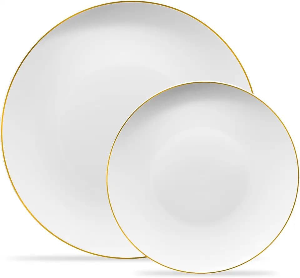 PLASTICPRO 32 Piece Combo Plates Set includes 16-7'' inch Plate & 16-10''