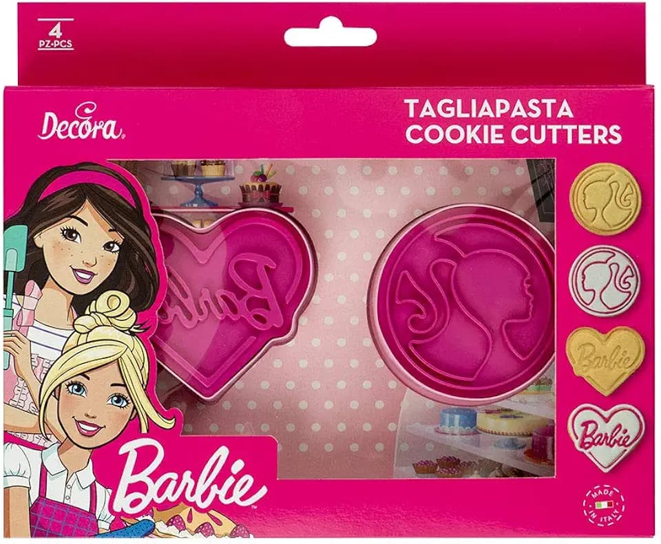 Decora 0403000 Ausstecher mit Prägestempel Barbie, Kunststoff