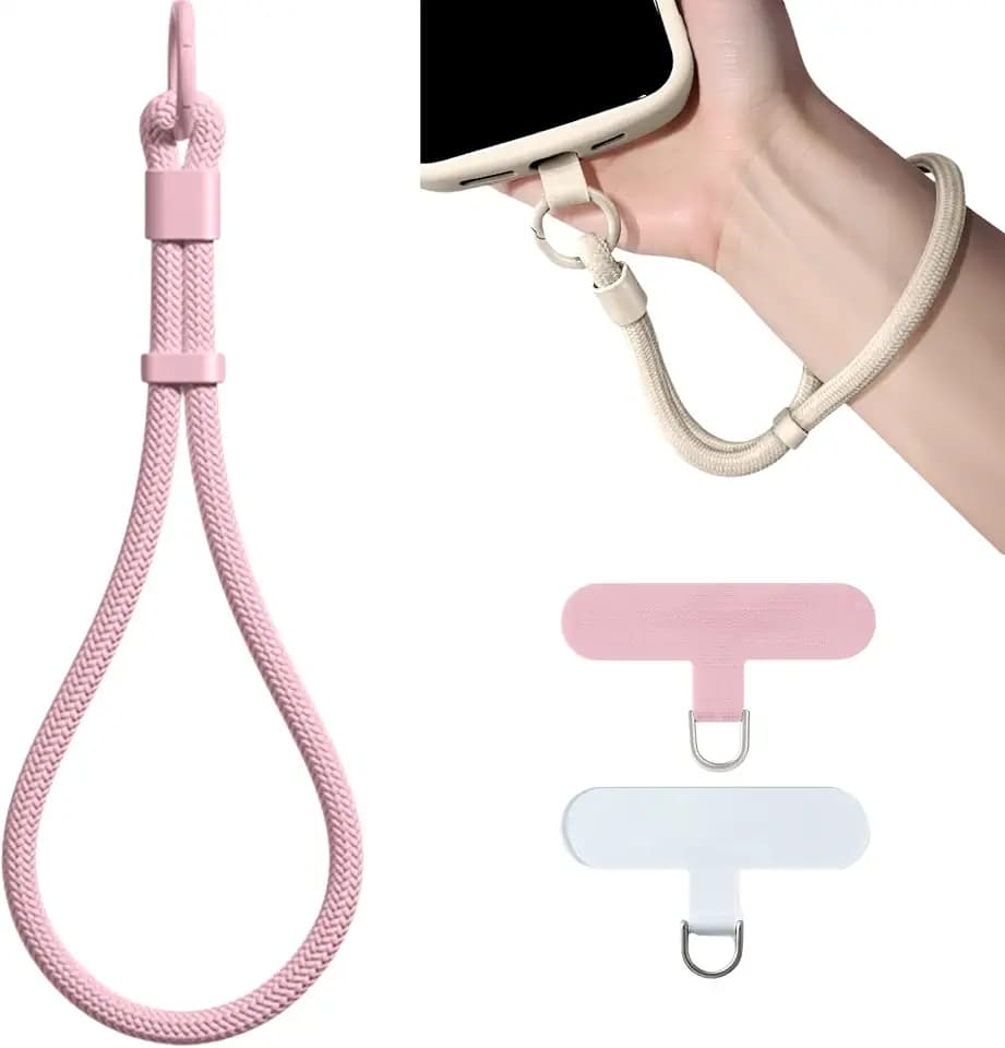 KIMAGIC Korean Dopamine Minimalist Wrist Strap Phone Lanyard, Anti-Drop Hands-Free Charm, Includes 2 Types of Phone Tabs