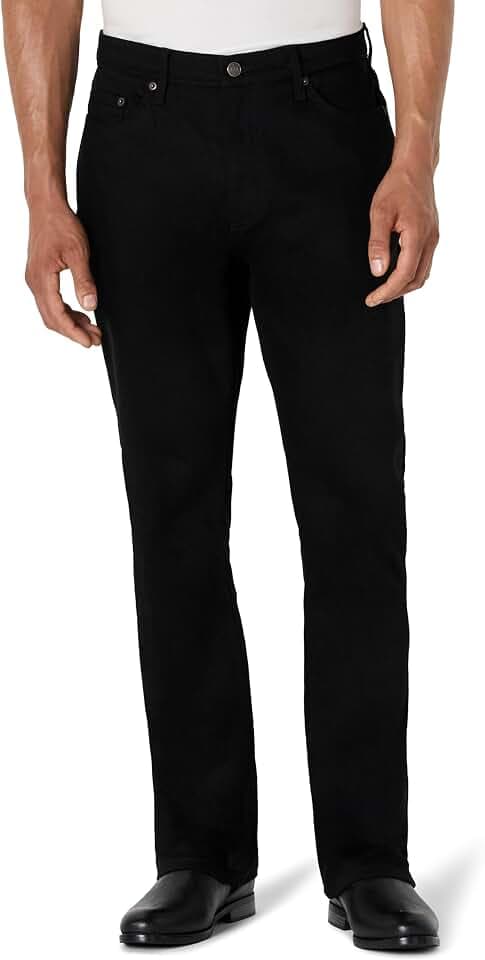 Amazon Essentials Men's Heavyweight Denim Straight-Fit Bootcut Jeans with 5 Pocket Styling, Zip Fly, Stretch