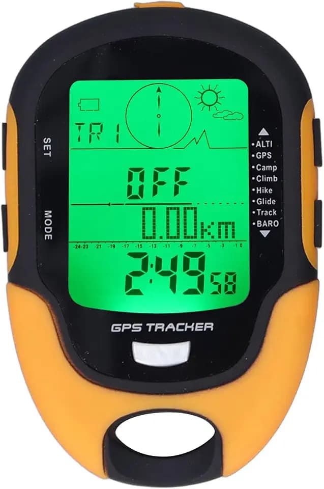 Fockety GPS-Barometer, IPX4 Wasserdichter Multifunktionaler Höhenmesser, Kompass, Wettervorhersage-Thermometer, Luftdrucktester mit Hochpräzisem Sensor, LED-Taschenlampe, Aufzeichnung