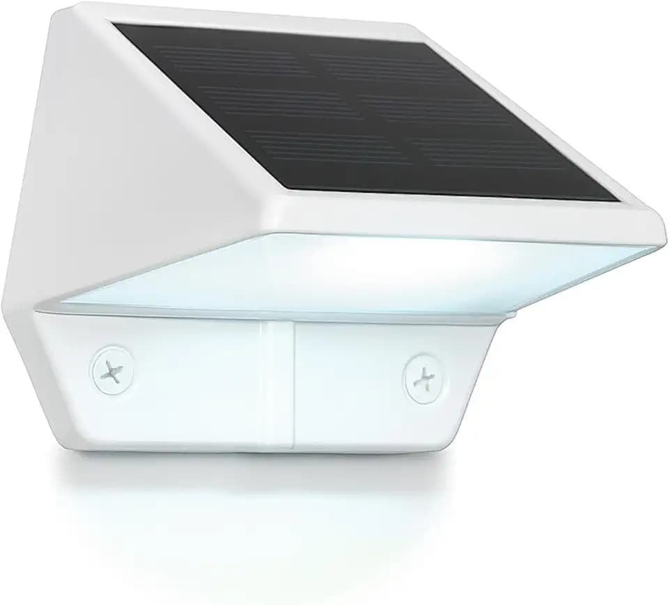 Classy Caps Solar Deck & Wall Light - Black Aluminum - Warm/Cool Light Color Modes - Ideal for Decks, Railings, Stairs, & Fences (White)