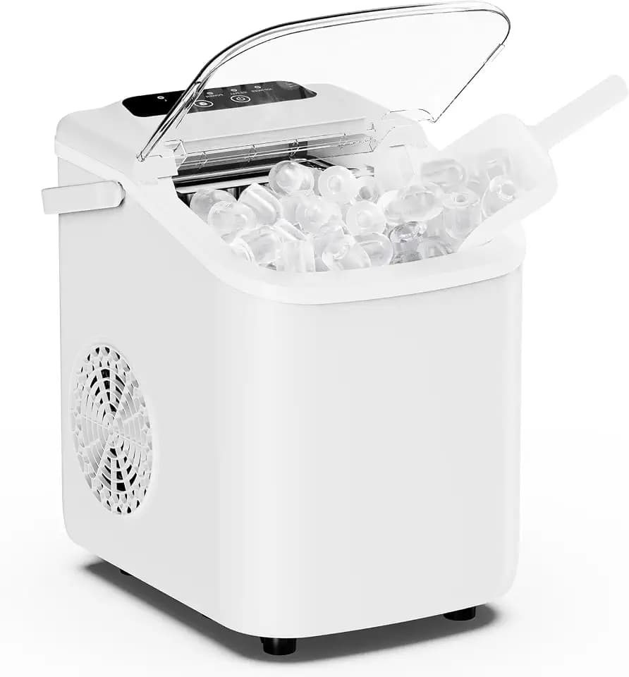 DUMOS Ice Makers Countertop Ice Machine with Portable Handle Compact Size