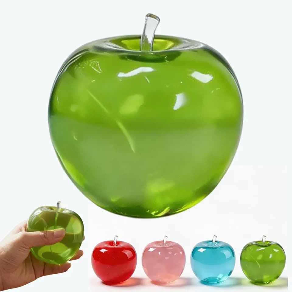 Blockfun Apple Squishy, 2026 New Slow Rising Stress Ball, Super Soft TPR Moldable Squeeze Toy, Slow Rising Fruit Squishy for Adults Anxiety Relief & Office Desk Decor (Green)