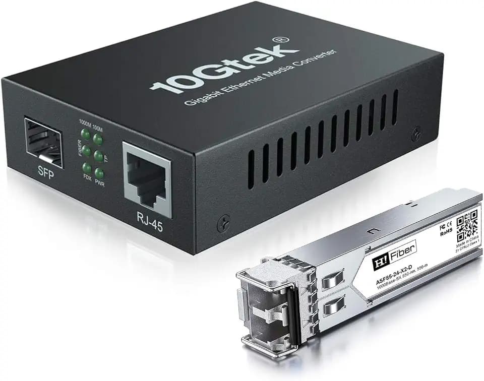 HiFiber 2er-Set 1000Base-SX SFP Gigabit Ethernet Medienkonverter