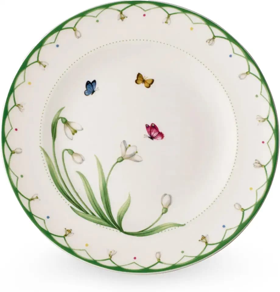 Villeroy & Boch - Colourful Spring Frühstücksteller, Ostern Teller Bunt, Osterteller, Ostergeschirr Keramik, Geschirr Frühling, Blumenmuster, Schmetterlinge, Premium Porzellan