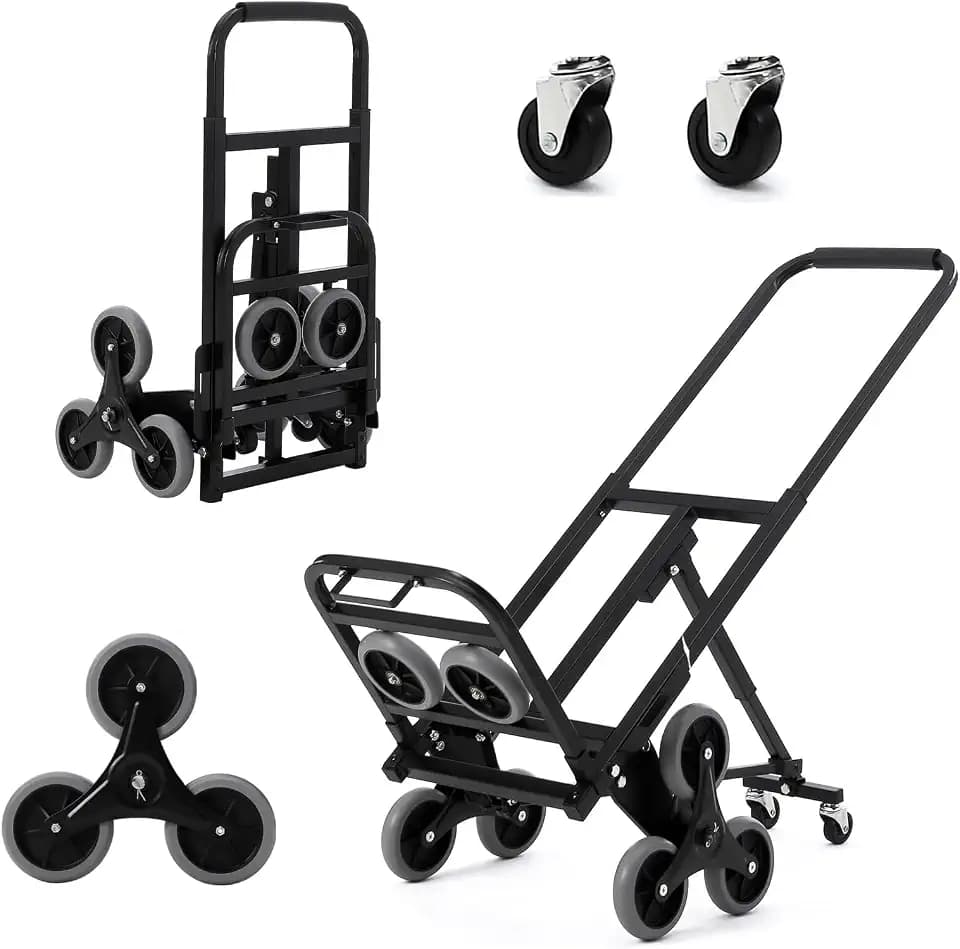 330 LBS Stair Climbing Dolly for Stairs, 10-Wheel Climber Hand Truck Dolly