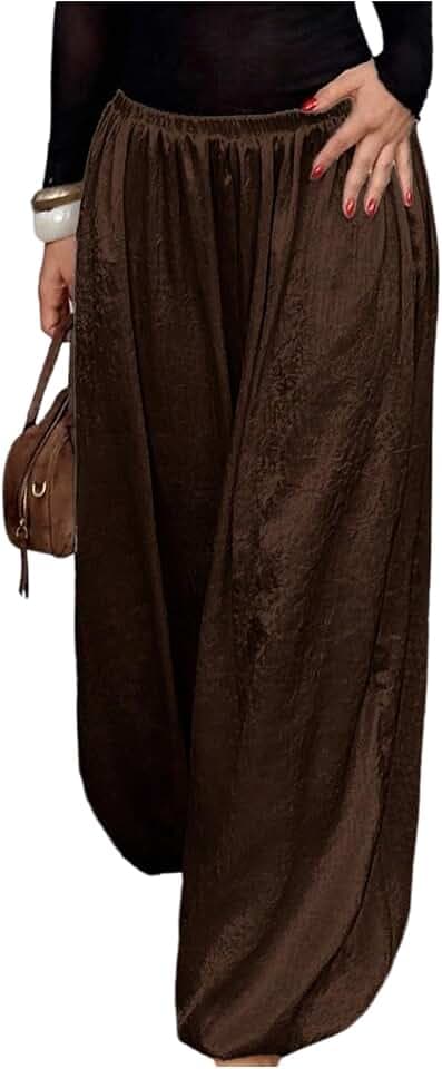 Milumia Women's Wide Leg Baggy Pants Low Waisted Loose Lantern Trousers