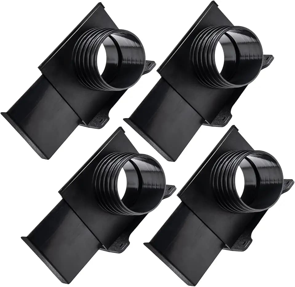POWERTEC 70358-P4 4 Inch Wall Mounting Blast Gate with Bracket, Threaded Dust Collection Fitting - 4 Pack