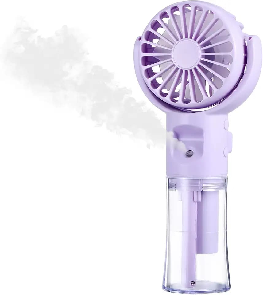 Tragbar Handventilator mit Wasser Akku Aufladbar, Ventilator Batterie Hand