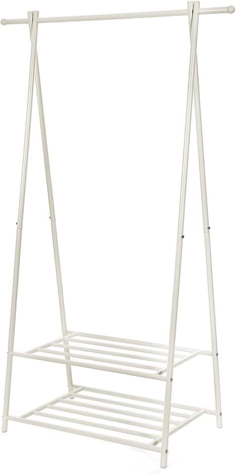 SONGMICS Kleiderständer, mit Ablage, aus Stahl, 87,8 x 41,6 x 155,7 cm