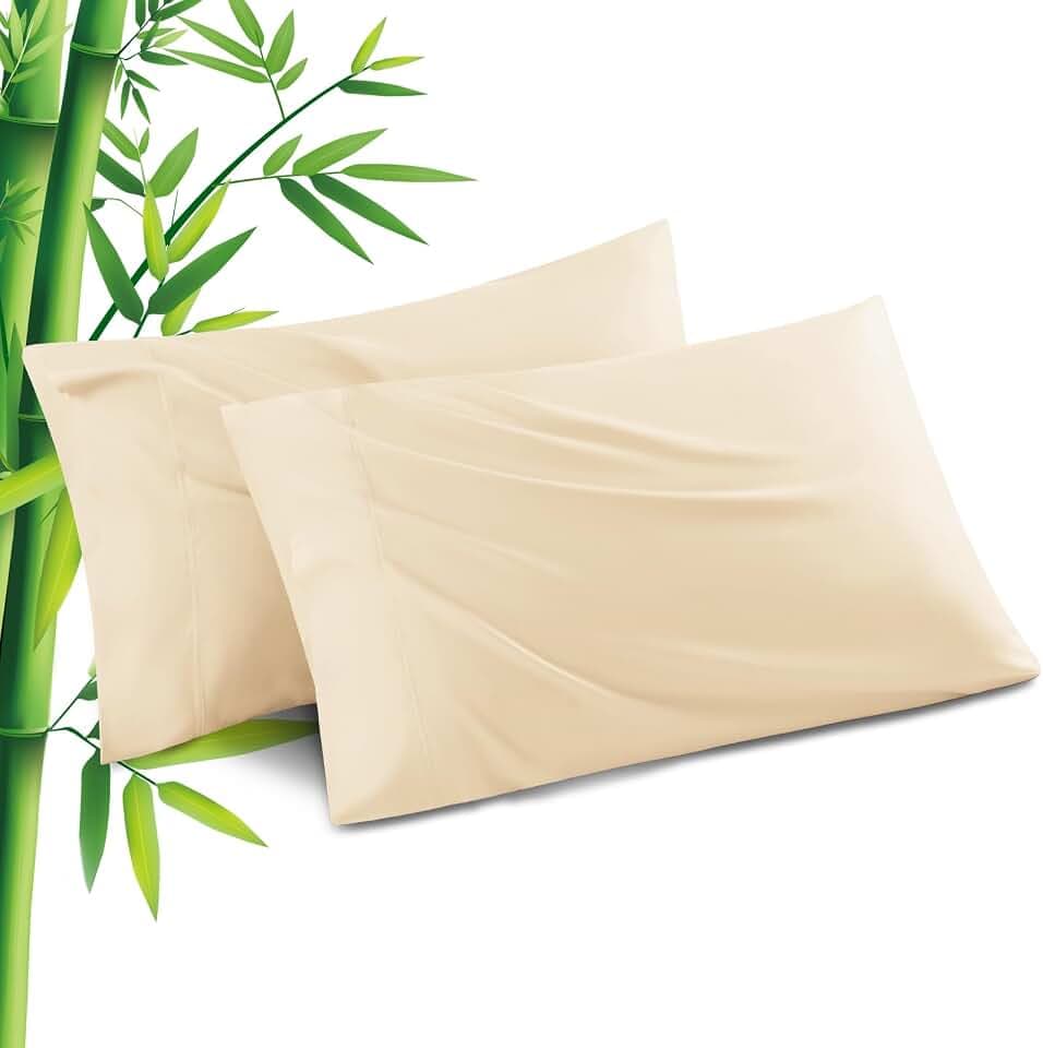 Pillowcases Queen Size 2 Pack, Cooling Viscose from Bamboo Pillow Cases with Envelope Closure, Cool & Breathable Pillow Cover for Hot Sleepers and Night Sweats, 20" x 30"