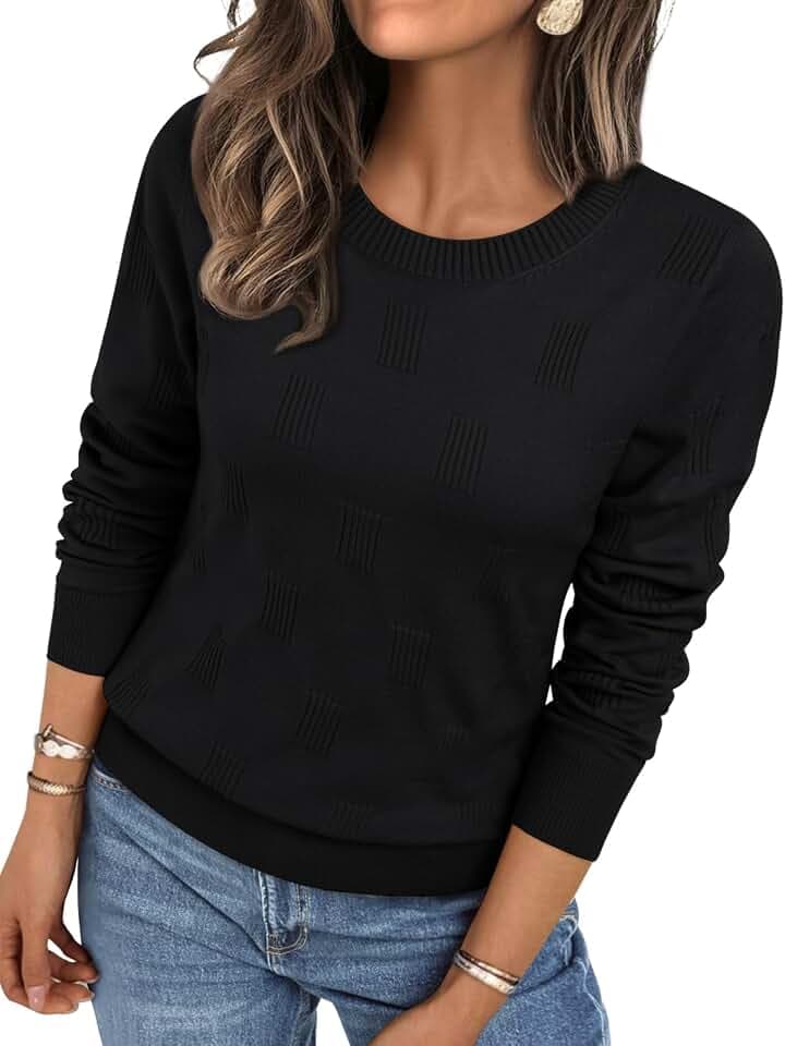 LILLUSORY Womens Sweaters Fall Fashion 2026 Lightweight Long Sleeve Knit Pullover Casual Trendy Tops Winter Clothes