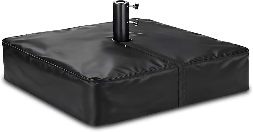 Rileytee Patio Umbrella Base Cover,Outdoor Heavy Duty 600D Waterproof Anti-UV Square Umbrella Stand Base Cover (Black, 36"L x 36"W x 8"H)