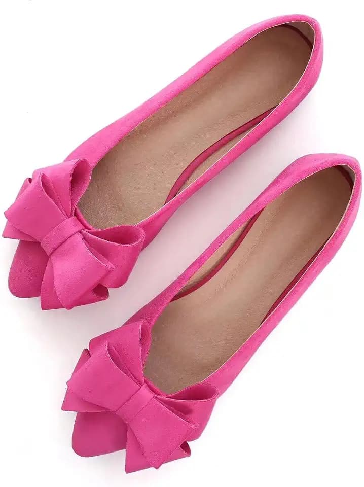 TN TANGNEST Women Fashion Bowknot Flats Comfort Pointed Toe Dress Shoes