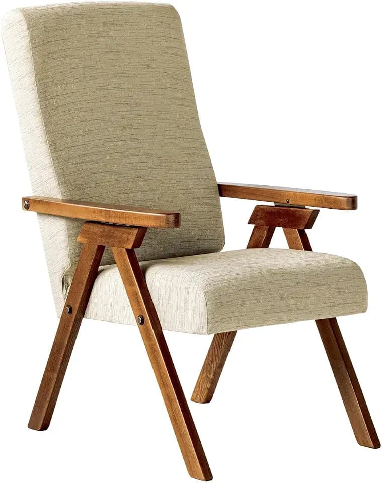 Sessel aus Holz Fiammta ESSEGI SRL Relax mit Liegefunktion Stoff Beige abziehbar
