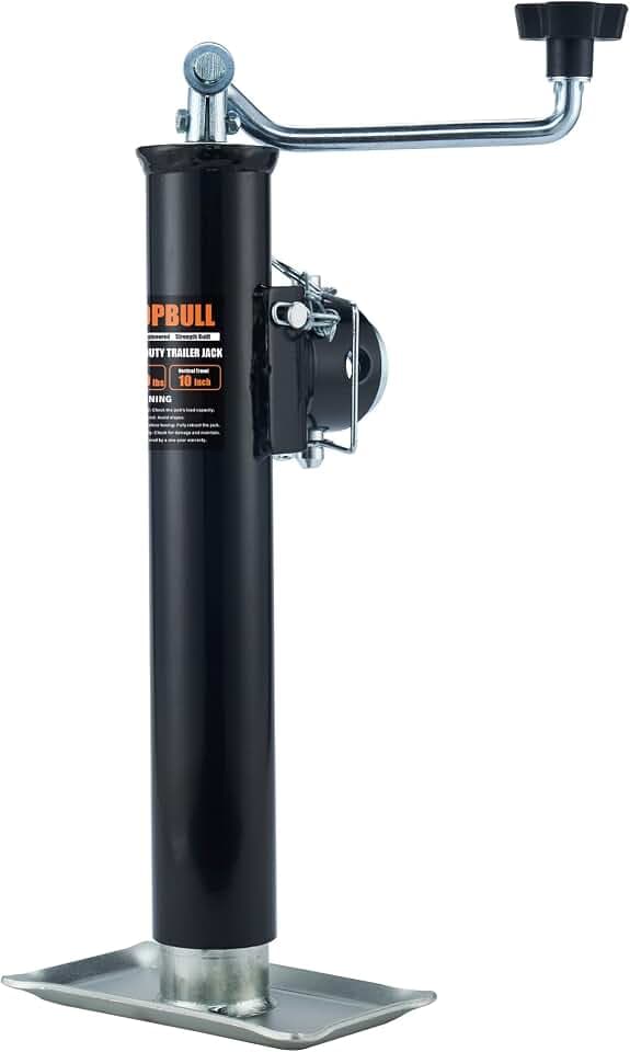 5000 lb Weld-on Pipe Swivel Trailer Jack, 10" Lift Trailer Jack with Footplate, Suitable for RVs, Boats, Multi-Purpose Trailers, and Camping Trailers