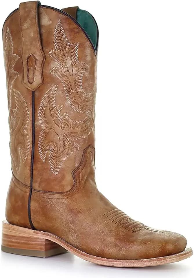Corral Boots Women's Handcrafted Western Boots | Wide Square Toe Cowboy Boots with Decorative Embroidery