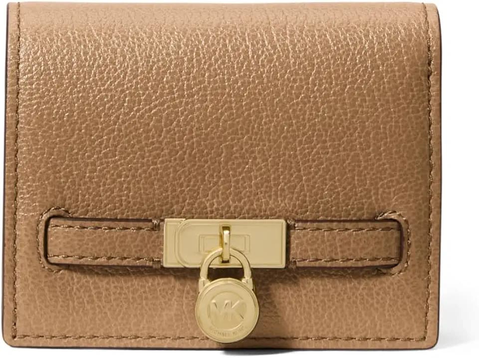 Michael Kors Hamilton Small Compact Wallet, Gold-Tone Hardware/Urbino Leather/Husk