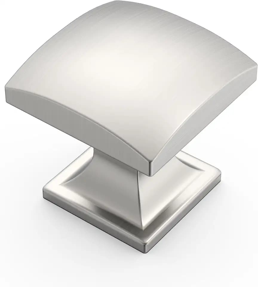 Amerdeco 10 Pack 1 Inch Brushed Satin Nickel Cabinet Knobs