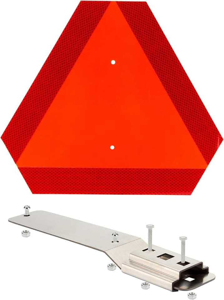 1 Set Slow Moving Vehicle Sign with Mounting Bracket Kit